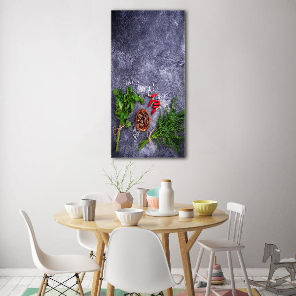 Bild auf Acrylglas vertikal Kräuter und Gewürze
