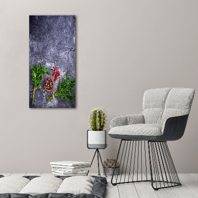 Bild auf Acrylglas vertikal Kräuter und Gewürze
