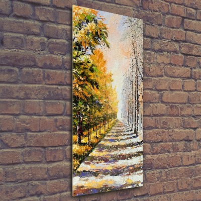 Bild auf Acrylglas vertikal Winter und Herbst