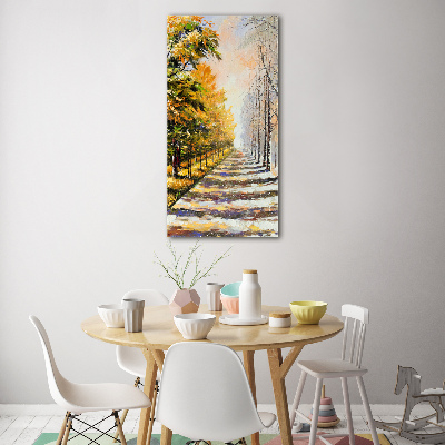 Bild auf Acrylglas vertikal Winter und Herbst