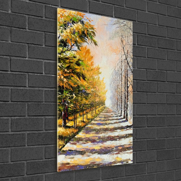 Bild auf Acrylglas vertikal Winter und Herbst