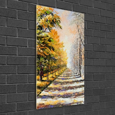 Bild auf Acrylglas vertikal Winter und Herbst
