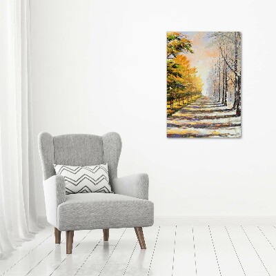 Bild auf Acrylglas vertikal Winter und Herbst