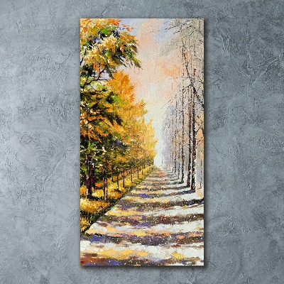 Bild auf Acrylglas vertikal Winter und Herbst