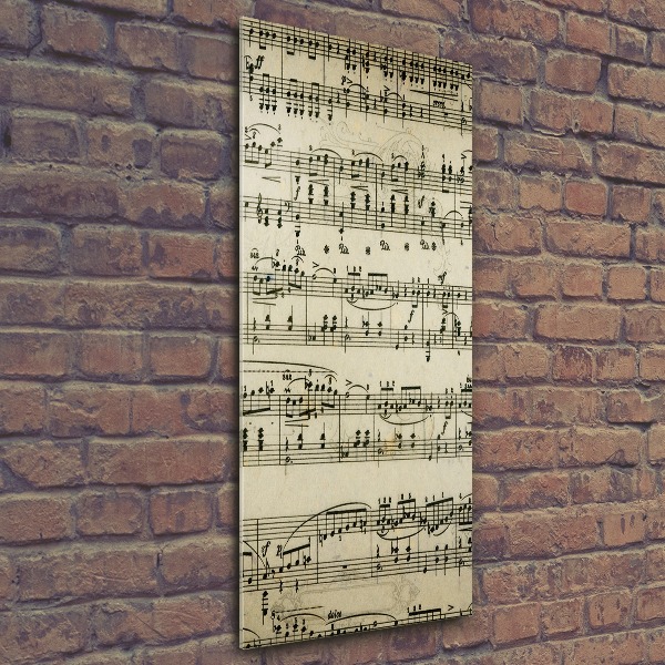 Bild auf Acrylglas vertikal Noten auf einem Stab