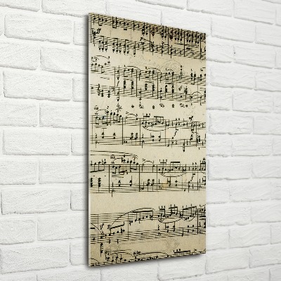 Bild auf Acrylglas vertikal Noten auf einem Stab