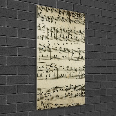 Bild auf Acrylglas vertikal Noten auf einem Stab