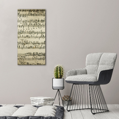 Bild auf Acrylglas vertikal Noten auf einem Stab