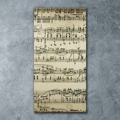 Bild auf Acrylglas vertikal Noten auf einem Stab