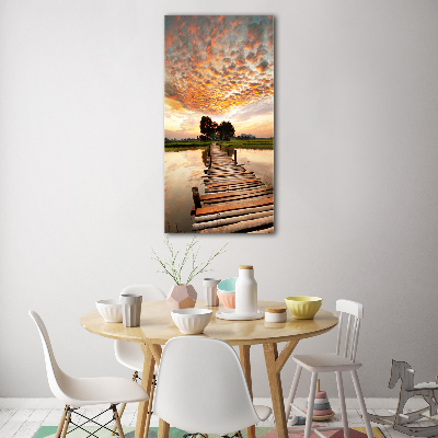 Bild auf Acrylglas vertikal Holzbrücke