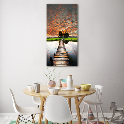 Bild auf Acrylglas vertikal Holzbrücke
