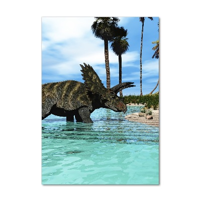 Acrylbild vertikal Dinosaurier am Strand