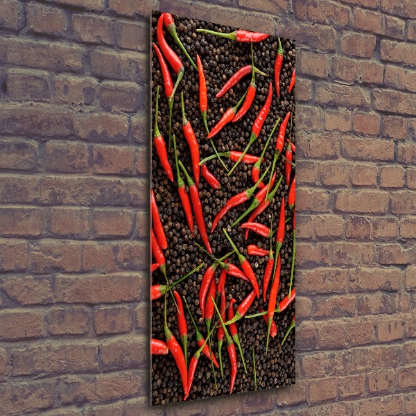 Acrylbild vertikal Chilischoten