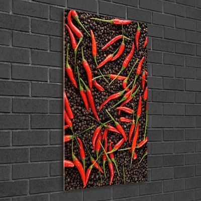 Acrylbild vertikal Chilischoten
