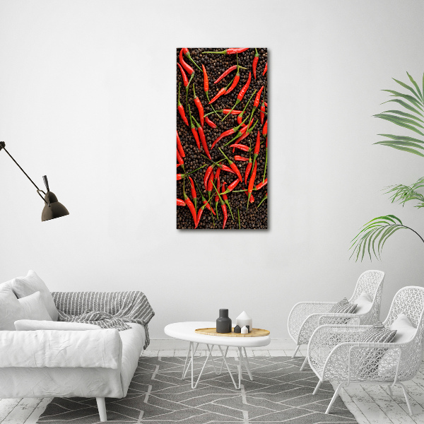 Acrylbild vertikal Chilischoten