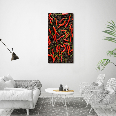 Acrylbild vertikal Chilischoten