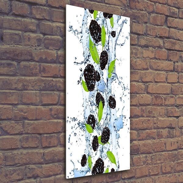 Acrylbild vertikal Brombeeren und Wasser