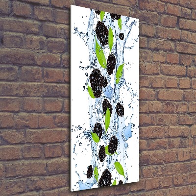 Acrylbild vertikal Brombeeren und Wasser