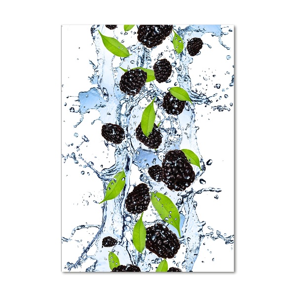 Acrylbild vertikal Brombeeren und Wasser