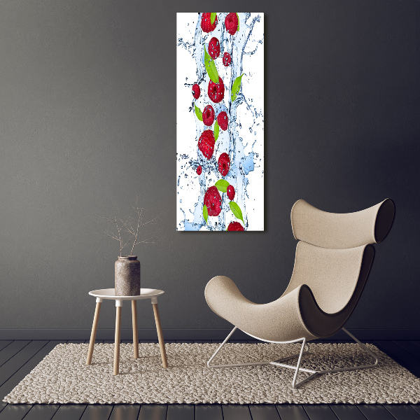 Bild auf Acrylglas vertikal Himbeeren