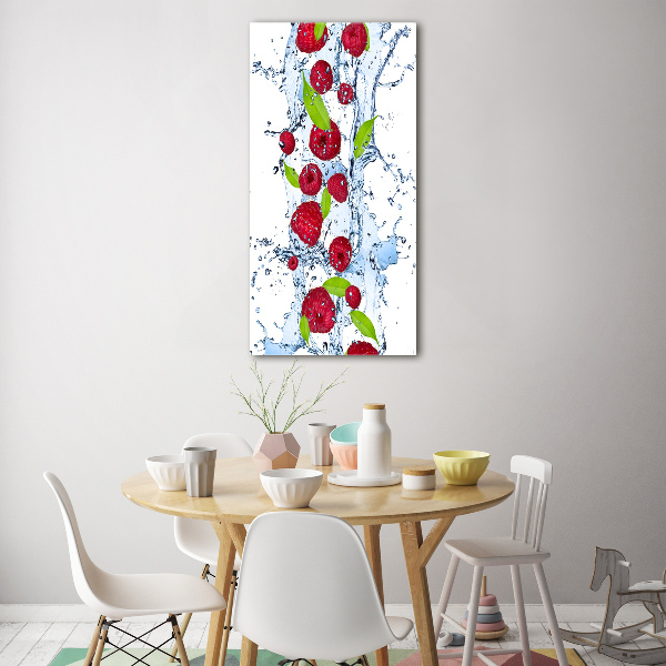 Bild auf Acrylglas vertikal Himbeeren