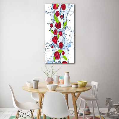 Bild auf Acrylglas vertikal Himbeeren