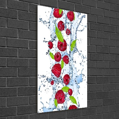 Bild auf Acrylglas vertikal Himbeeren