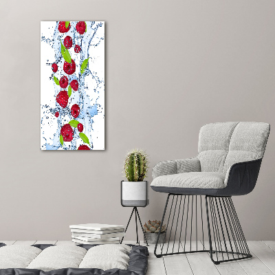 Bild auf Acrylglas vertikal Himbeeren