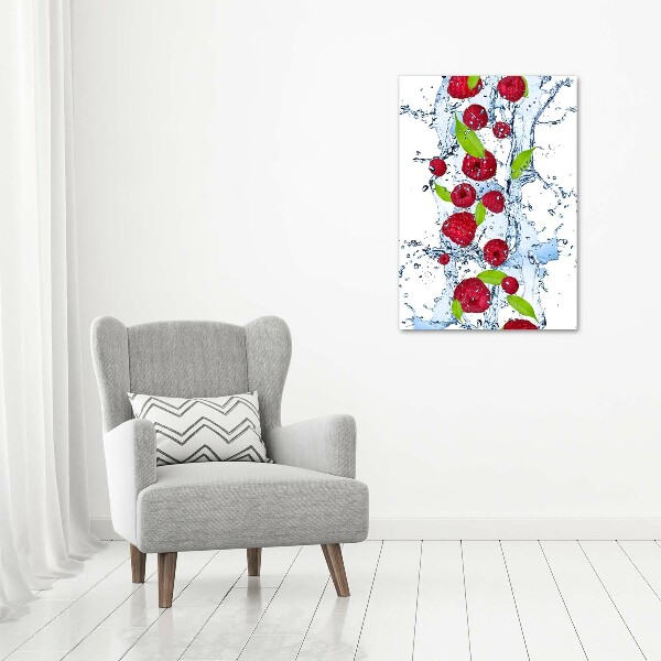 Bild auf Acrylglas vertikal Himbeeren