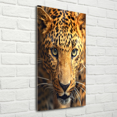 Modernes Acrylbild vertikal Leopard