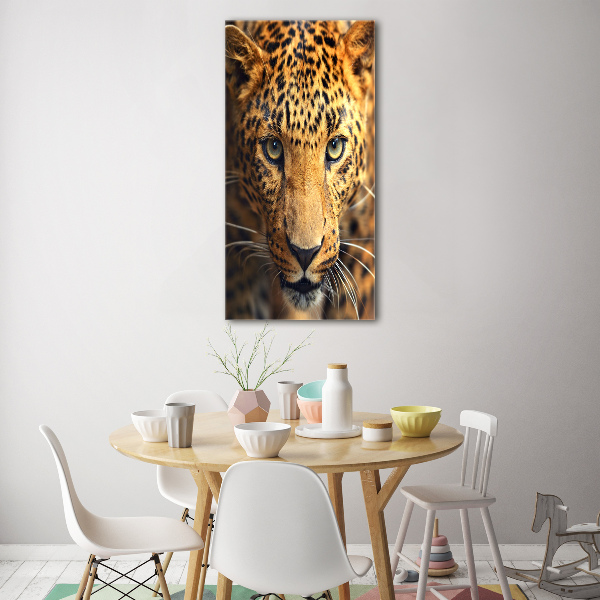 Modernes Acrylbild vertikal Leopard