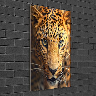 Modernes Acrylbild vertikal Leopard