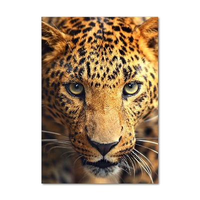Modernes Acrylbild vertikal Leopard