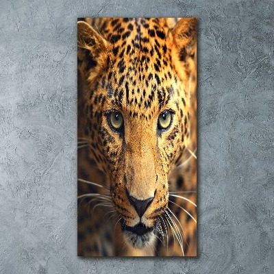 Modernes Acrylbild vertikal Leopard