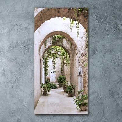 Modernes Acrylbild vertikal Spielhalle im Schloss