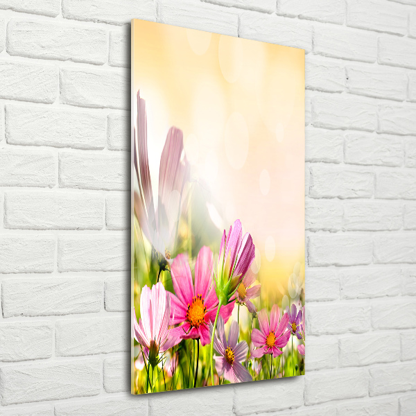 Modernes Acrylbild vertikal Wildblumen