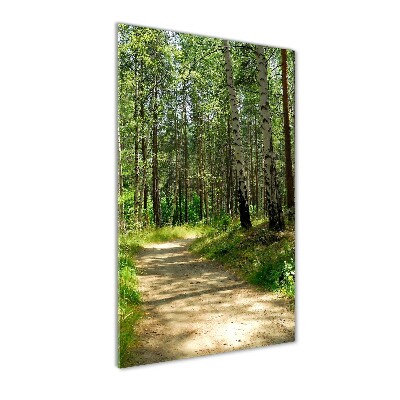 Modernes Acrylbild vertikal Birkenwald