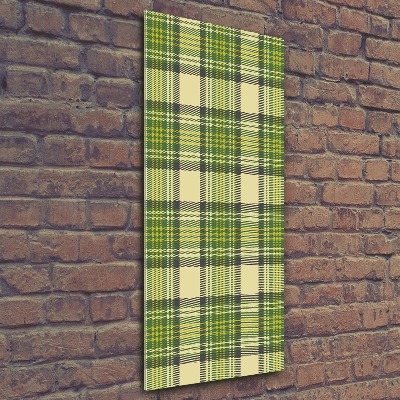 Modernes Acrylbild vertikal Grün kariert