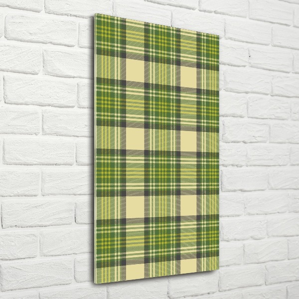 Modernes Acrylbild vertikal Grün kariert