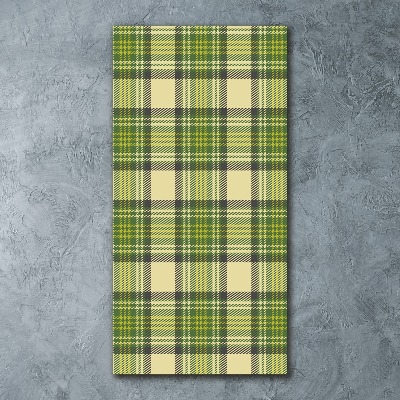 Modernes Acrylbild vertikal Grün kariert