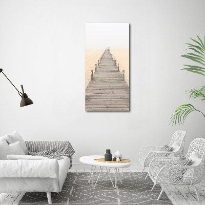 Modernes Acrylbild vertikal Strandweg
