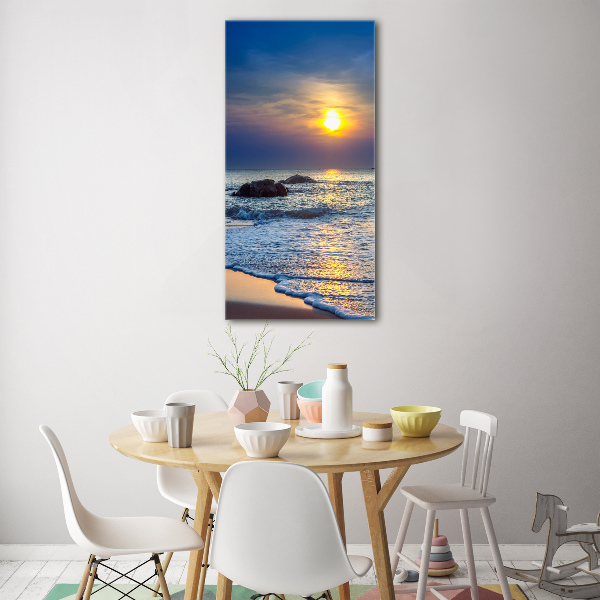 Acrylbild vertikal Sunset Beach