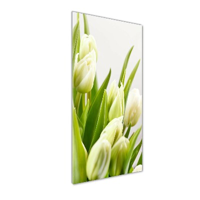 Bild auf Acrylglas vertikal Weiße Tulpen