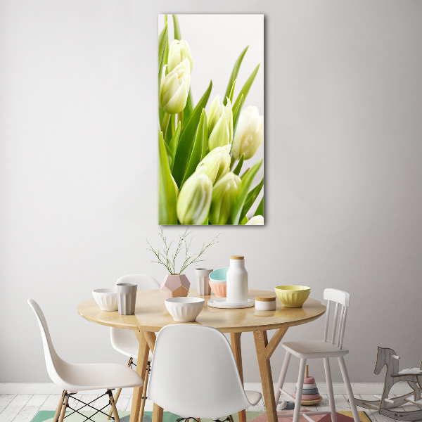 Bild auf Acrylglas vertikal Weiße Tulpen
