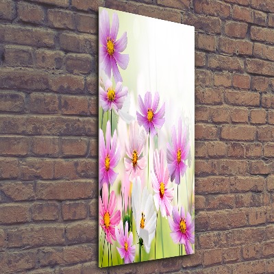 Modernes Acrylbild vertikal Wildblumen