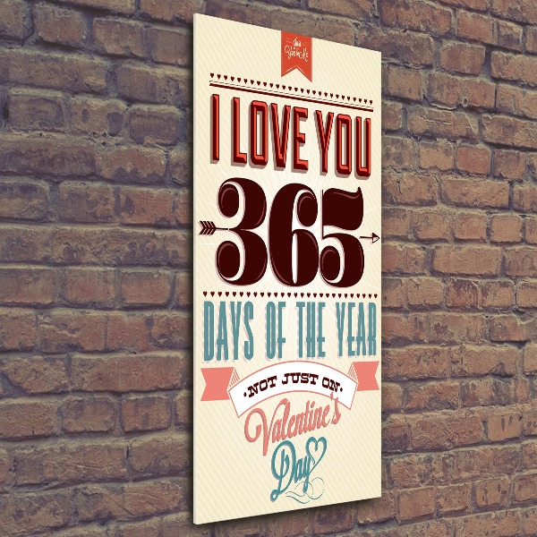 Modernes Acrylbild vertikal Valentinstag