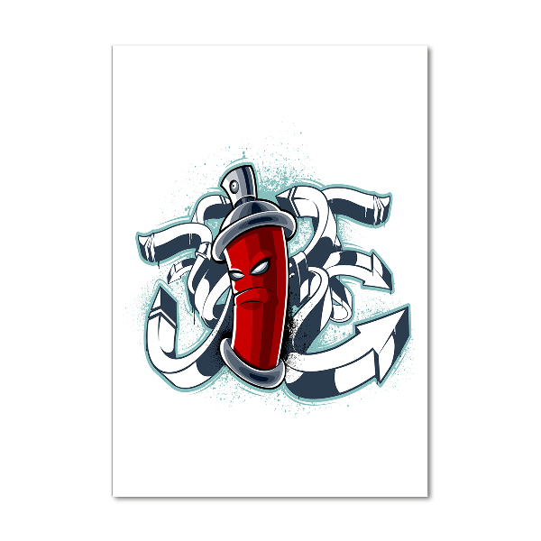 Modernes Acrylbild vertikal Graffiti