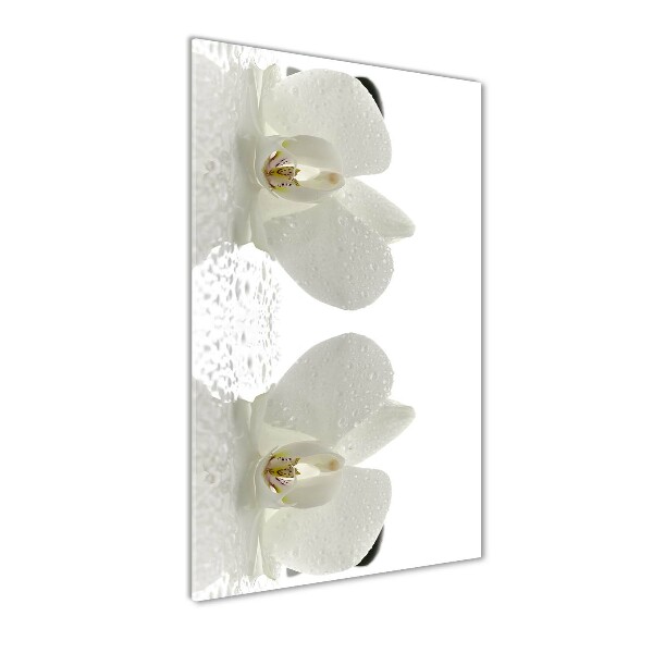 Acrylbild vertikal Orchidee und Steine