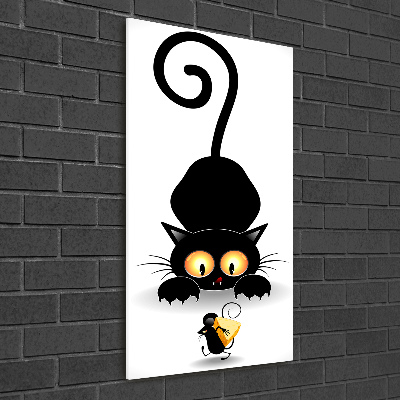Acrylbild vertikal Katz und Maus