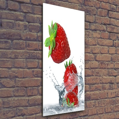 Acrylbild vertikal Erdbeeren